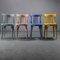 Vintage Multicolor Wooden Chairs, 1950s, Set of 4 2