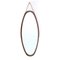 Specchio ovale con cornice in teak e pelle, anni '60, Immagine 4