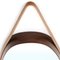 Oval Mirror with Teak Frame and Leather Strap, 1960s, Image 7
