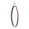 Oval Mirror with Teak Frame and Leather Strap, 1960s 3
