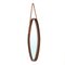 Oval Mirror with Teak Frame and Leather Strap, 1960s 5