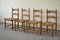 French Modern Brutalist Chairs in Charles Dudouyt Style, 1950s, Set of 4 1
