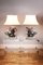 Chinesische Löwen-Tischlampen aus glasiertem Steingut mit Messingfuß, Villa Giuseppina, 2er Set 6