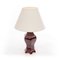Maroon Majolica Table Lamp, Image 1