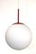 Vintage Bauhaus Style Opaline Glass Globe Ceiling Lamp From Orion, 1970s 4