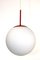 Vintage Bauhaus Style Opaline Glass Globe Ceiling Lamp From Orion, 1970s, Image 4