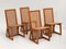 Italienische Esszimmerstühle aus Holz & Schilfrohr, 1970er, 4er Set 2