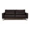 Anthracite Leather Three-Seater Domino Sofa from Frommholz, Image 1