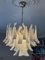Lámpara de araña estilo Mazzega de cristal de Murano blanco, Imagen 5
