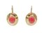 18 Karat Yellow Gold Coral Dangle Earrings, Set of 2 2