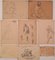 Figurative Sketches, 19th-Century, Pencil on Paper, Set of 8, Image 1
