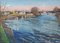 Strand-on-the-Green, Chiswick, en Plein Air, 20th-Century, Oil on Board, Framed 2