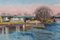 Strand-on-the-Green, Chiswick, en Plein Air, 20th-Century, Oil on Board, Framed 4