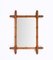 French Art Nouveau Mirror with Beech Faux Bamboo Frame, Early 20th Century 2