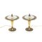 Dressing Table Lamps in Brass and Decorated Glass, 1950s, Set of 2, Image 1