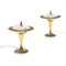 Dressing Table Lamps in Brass and Decorated Glass, 1950s, Set of 2 3