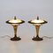 Dressing Table Lamps in Brass and Decorated Glass, 1950s, Set of 2 5