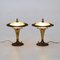 Dressing Table Lamps in Brass and Decorated Glass, 1950s, Set of 2, Image 5