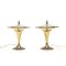 Dressing Table Lamps in Brass and Decorated Glass, 1950s, Set of 2, Image 2