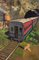 Collage surrealista con tren, siglo XX, óleo sobre cartón, enmarcado, Imagen 1