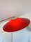 Rote italienische Mid-Century Messing Stehlampe von Stilux Milano. 1950er 5