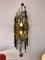 Italian Hammered Glass and Wrought Iron Sconce From Longobard, 1970s, Image 1