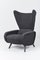Mid-Century Black Wingback Chair in the Style of Gio Ponti, Italy, 1962 2