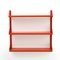 Wall Shelving Unit in Red Painted Metal, 1970s 2