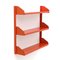 Wall Shelving Unit in Red Painted Metal, 1970s 1