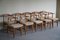 Chaises de Salle à Manger en Chêne Rembourré en Laine d'Agneau par Henning Kjærnulf, 1960s, Set de 10 13