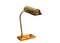 Mid-Century Bankierlampe aus Messing mit schwenkbarem Messingschirm & ebonisiertem Tischschalter 4