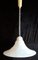 Deutsche Höhenverstellbare Deckenlampe aus Weißem Polyester mit Cremefarbenem Kabel und Baldachin von Cristallux, 1970er 4
