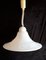 German Height-Adjustable Ceiling Lamp in White Polyester with a Cream-Colored Cable and Canopy from Cristallux, 1970s 1