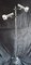 Deutsche Verstellbare Stehlampe mit 2 Leuchten und verchromtem Metallrahmen, schwarzer Kunststoffhalterung und Chromreflektoren von Staff, 1970er 1