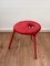 Red Metal and Wool Eskilstuna Three Pod Stool from Ikea, 1990s 4