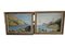 Mallorca Beaches Landscape Paintings, Oil on Board, Framed, Set of 2 1