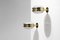 Italian Sconces in Frosted Glass and Brass by Sergio Mazza for Artemide, Set of 2, Image 12