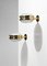 Italian Sconces in Frosted Glass and Brass by Sergio Mazza for Artemide, Set of 2 11