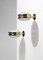Italian Sconces in Frosted Glass and Brass by Sergio Mazza for Artemide, Set of 2, Image 11