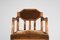 Französischer Art Deco Eichenholz Armlehnstuhl in Braunem Samt 2