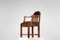 French Art Deco Oak Armchair in Brown Velvet, Image 6