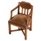 French Art Deco Oak Armchair in Brown Velvet 1