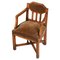 French Art Deco Oak Armchair in Brown Velvet, Image 1