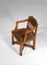 French Art Deco Oak Armchair in Brown Velvet, Image 3