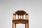 Französischer Art Deco Eichenholz Armlehnstuhl in Braunem Samt 10