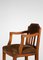 French Art Deco Oak Armchair in Brown Velvet 7