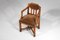 French Art Deco Oak Armchair in Brown Velvet 15