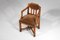 French Art Deco Oak Armchair in Brown Velvet, Image 15