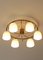German Ceiling Lamp with 6 Opaline Glass Globes & Brass Frame, 1960s, Image 4