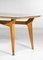 Italian Dining Table in Solid Beech with Engraved Glass in the style of Gio Ponti, 1960s 5